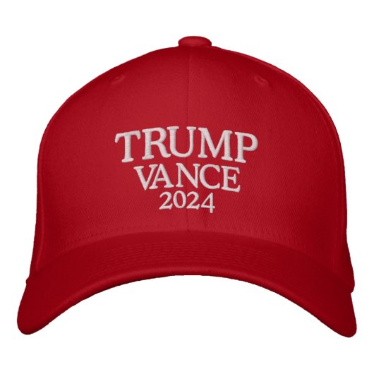 Trump Vance 2024 Red Bestickte Baseballkappe (Vorderseite)
