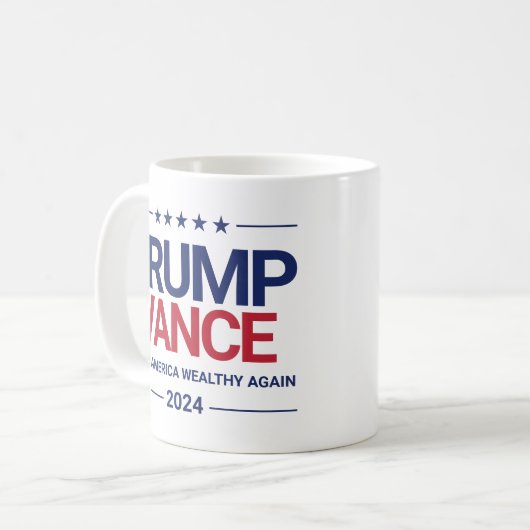 Trump Vance 2024 Republikaner MAWA Custom Kaffeetasse (Vorderseite Links)
