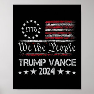 Trump Vance 2024 Retro Stripe Trump Jd Vance (auf Poster