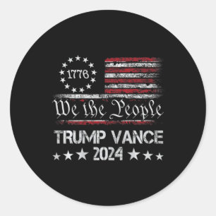 Trump Vance 2024 Retro Stripe Trump Jd Vance (auf  Runder Aufkleber