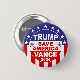 TRUMP VANCE 2024 RETTE AMERIKA BUTTON