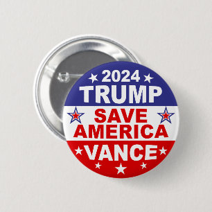 TRUMP VANCE 2024 RETTE AMERIKA BUTTON