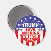 TRUMP VANCE 2024 RETTE AMERIKA MAGNET (Vorderseite/Rückseite)