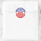 TRUMP VANCE 2024 RETTE AMERIKA RUNDER AUFKLEBER (Tasche)
