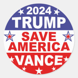 TRUMP VANCE 2024 RETTE AMERIKA RUNDER AUFKLEBER