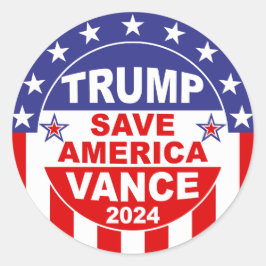 TRUMP VANCE 2024 RETTE AMERIKA RUNDER AUFKLEBER