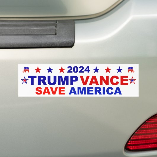 Trump Vance 2024 Rettete Amerika Autoaufkleber (Auf Auto)