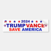 Trump Vance 2024 Rettete Amerika Autoaufkleber (Vorne)
