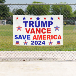 Trump Vance 2024 Rettete Amerika Banner