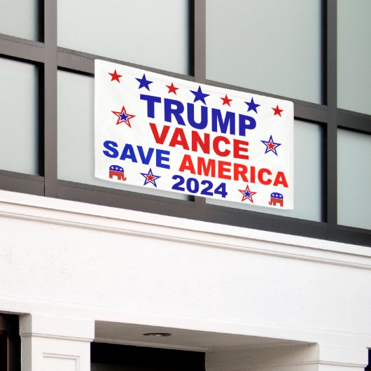 Trump Vance 2024 Rettete Amerika Banner (Äußeres Gebäude)