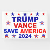 Trump Vance 2024 Rettete Amerika Banner (Horizontal)