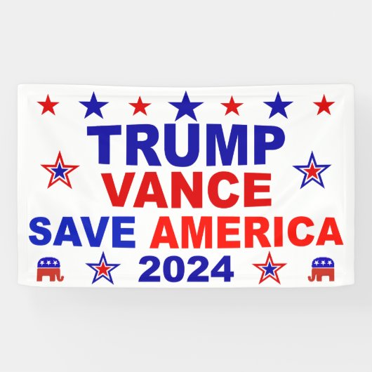 Trump Vance 2024 Rettete Amerika Banner (Horizontal)