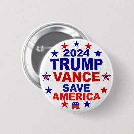 Trump Vance 2024 Rettete Amerika Button
