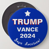 Trump Vance 2024 Rettete Amerika! Button (Vorne & Hinten)