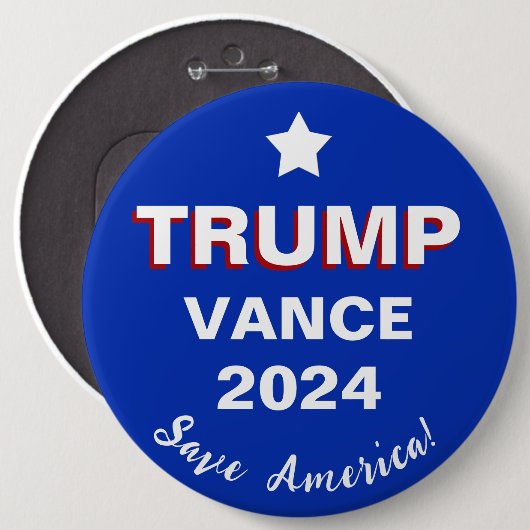 Trump Vance 2024 Rettete Amerika! Button (Vorne & Hinten)