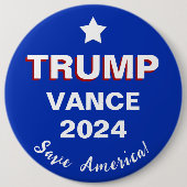Trump Vance 2024 Rettete Amerika! Button (Vorderseite)