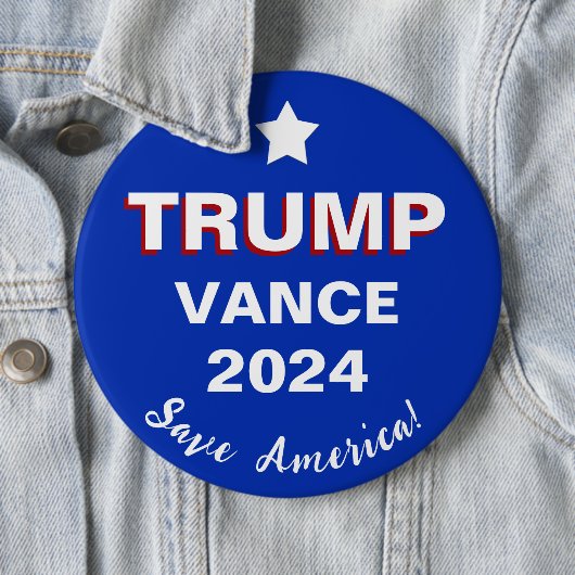 Trump Vance 2024 Rettete Amerika! Button (Beispiel)