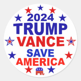 Trump Vance 2024 Rettete Amerika Runder Aufkleber