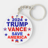 Trump Vance 2024 Rettete Amerika Schlüsselanhänger (Rückseite)