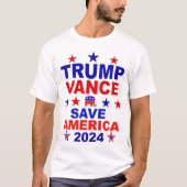 Trump Vance 2024 Rettete Amerika T-Shirt (Vorderseite)