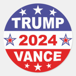 TRUMP VANCE 2024 RUNDER AUFKLEBER