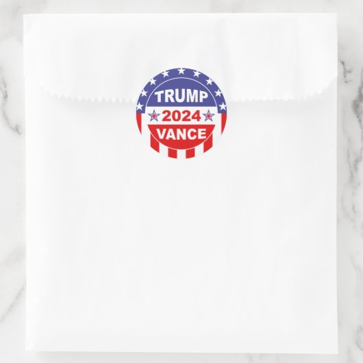 TRUMP VANCE 2024 RUNDER AUFKLEBER (Tasche)