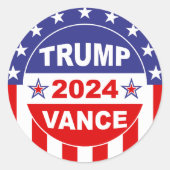 TRUMP VANCE 2024 RUNDER AUFKLEBER (Vorderseite)