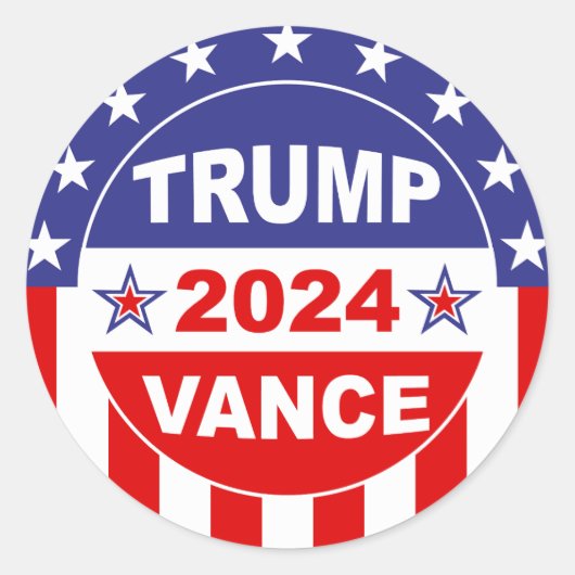 TRUMP VANCE 2024 RUNDER AUFKLEBER (Vorderseite)