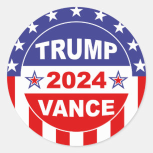TRUMP VANCE 2024 RUNDER AUFKLEBER