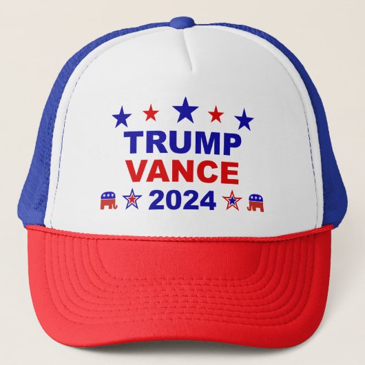 Trump Vance 2024 Truckerkappe (Vorderseite)