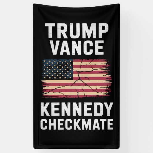 Trump Vance 2024 Trump Vance Kennedy Checkmate Banner (Vertikal)