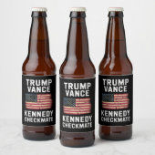 Trump Vance 2024 Trump Vance Kennedy Checkmate Bierflaschenetikett (Flaschen)