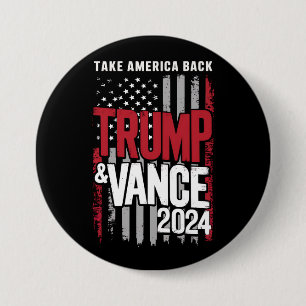 Trump Vance 2024 US-Flag Holt Amerika zurück Button