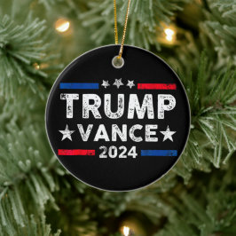 Trump Vance 2024 US-Flag-Wahl Präsident 2024 Keramik Ornament