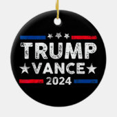 Trump Vance 2024 US-Flag-Wahl Präsident 2024 Keramik Ornament (Hinten)