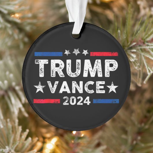 Trump Vance 2024 US-Flag-Wahl Präsident 2024 Ornament (Baum)