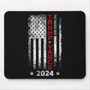 Trump Vance 2024 US-Flagge Vintag - Amerika Bac ne Mousepad