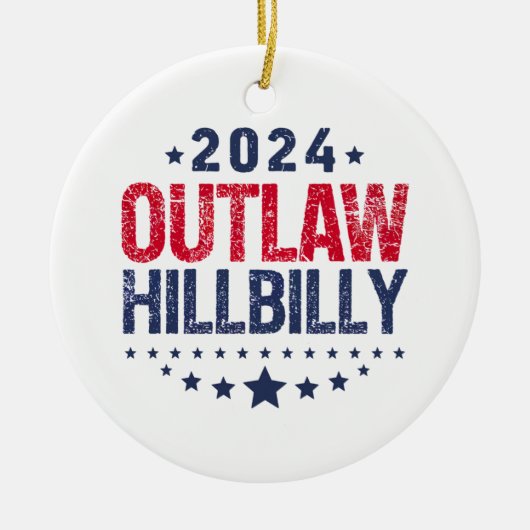Trump Vance 2024 verbietet eine Hillbilly-US-Flagg Keramik Ornament (Vorne)