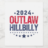 Trump Vance 2024 verbietet eine Hillbilly-US-Flagg Weinetikett (Einzelnes Label)