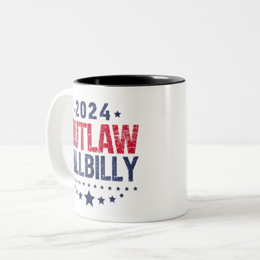 Trump Vance 2024 verbietet eine Hillbilly-US-Flagg Zweifarbige Tasse (Vorderseite Links)