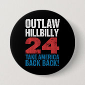 Trump Vance 2024 verwirft Hillbilly-US-Flagge Vint Button (Vorderseite)