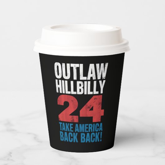 Trump Vance 2024 verwirft Hillbilly-US-Flagge Vint Pappbecher (Vorderseite)