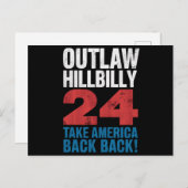 Trump Vance 2024 verwirft Hillbilly-US-Flagge Vint Postkarte (Vorne/Hinten)