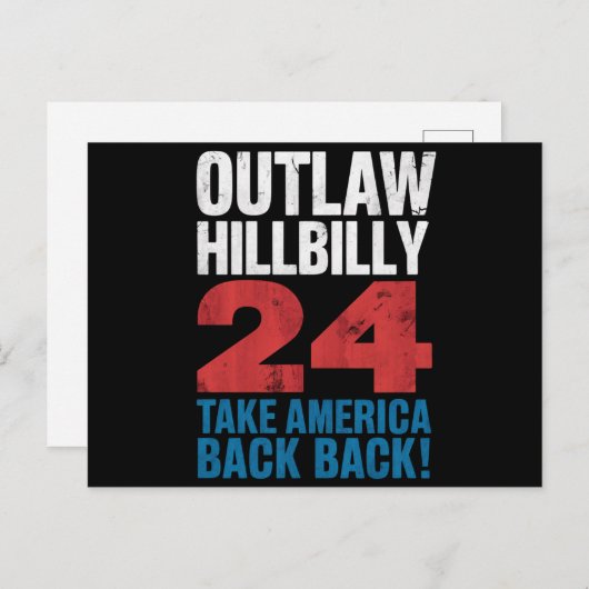 Trump Vance 2024 verwirft Hillbilly-US-Flagge Vint Postkarte (Vorne/Hinten)