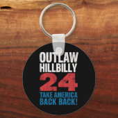 Trump Vance 2024 verwirft Hillbilly-US-Flagge Vint Schlüsselanhänger (Vorderseite)