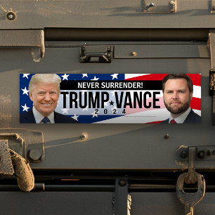 Trump Vance 2024 verzichtet nie auf Zitat-Foto Autoaufkleber