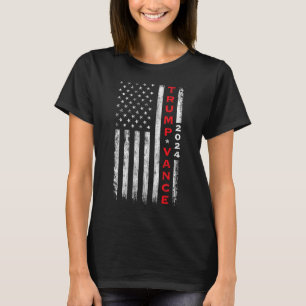 Trump Vance 2024 Vintag gedämpfte vertikale Flagge T-Shirt