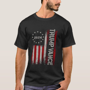 Trump Vance 2024 Vintages gedämpftes vertikales Fl T-Shirt