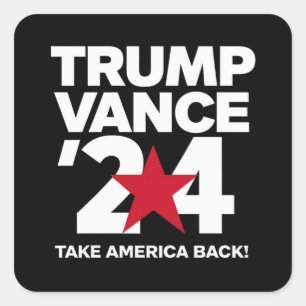 Trump Vance 2024 Wähle Trump 2024 Wahl Quadratischer Aufkleber