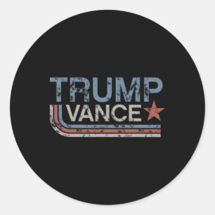 Trump Vance 2025 Vintage Grunge Retro Streifen Ret Runder Aufkleber